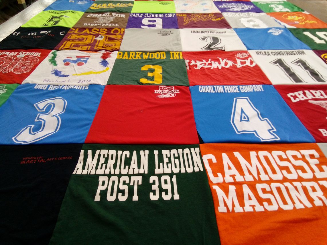 T-shirt quilt from charlton high school by Melanie from MA