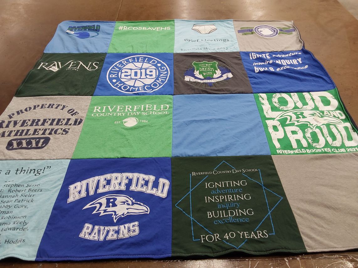 T-shirt quilt featuring riverfield ravens by Lauren from OK