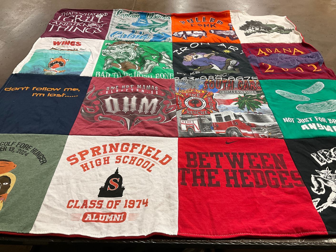 T-shirt quilt from springfield high school by Kevin from SC