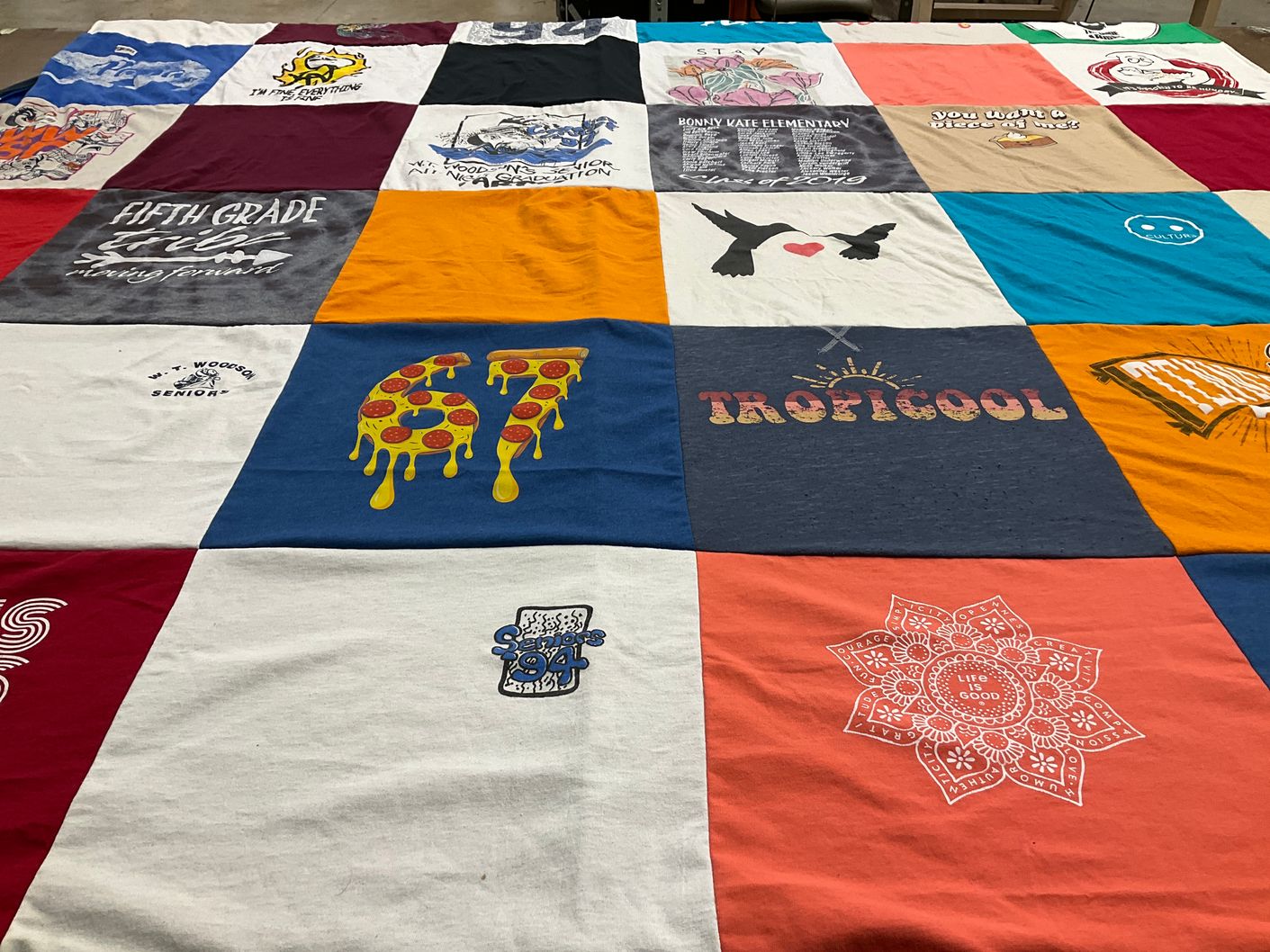 T-shirt quilt from woodson high school by Karen from TN