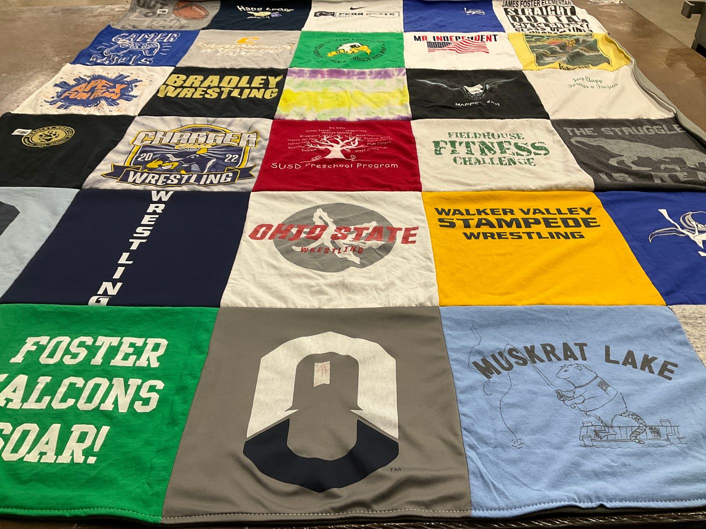 T-shirt quilt featuring walker valley stampede wrestling, bradley wrestling by Kristy from TN