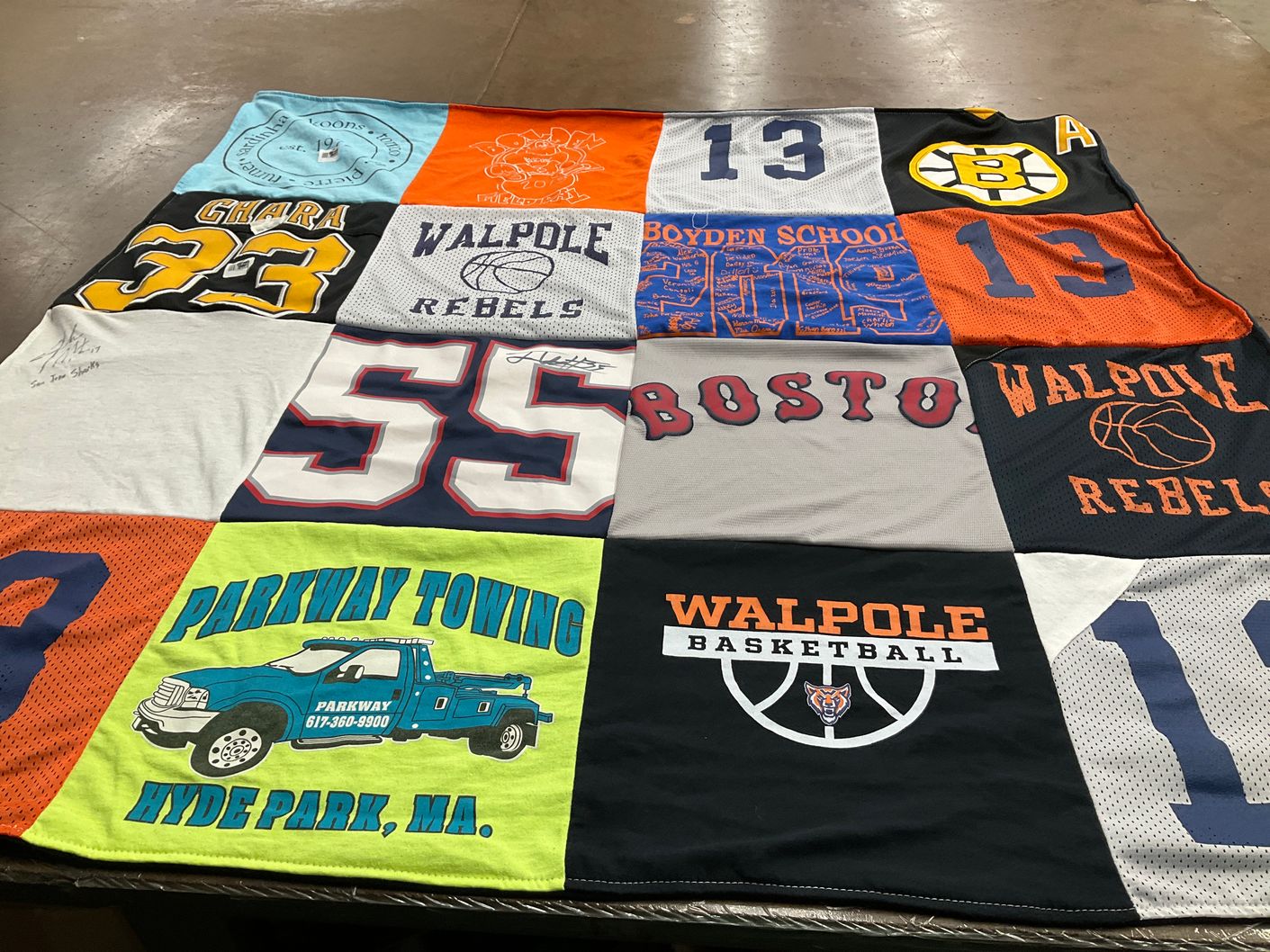 T-shirt quilt featuring walpole rebels by Ashley from MA