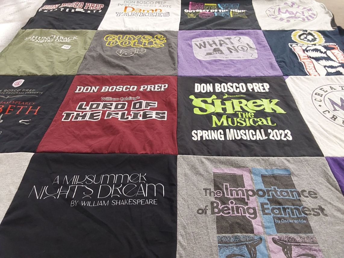 T-shirt quilt from don bosco preparatory high school by Lisa from NY