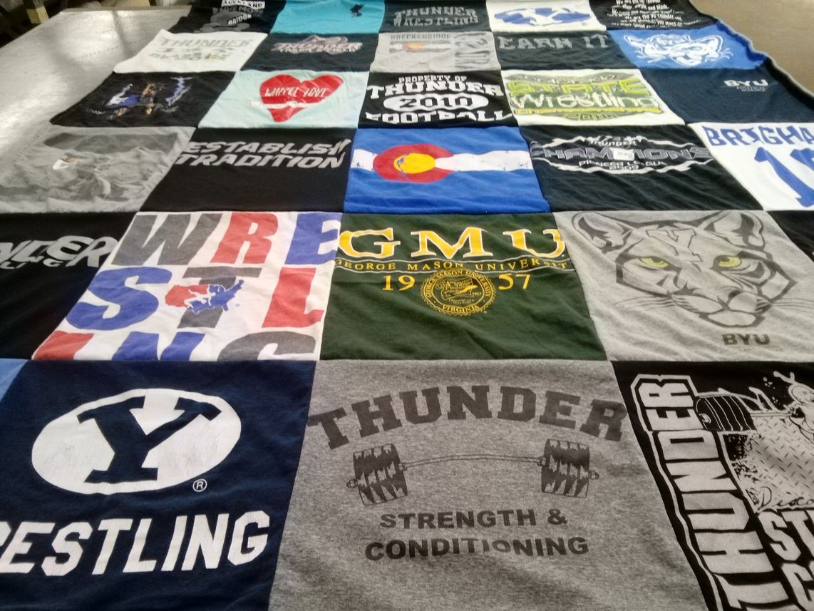 T-shirt quilt from george mason university, brigham young university by Brandon from CO