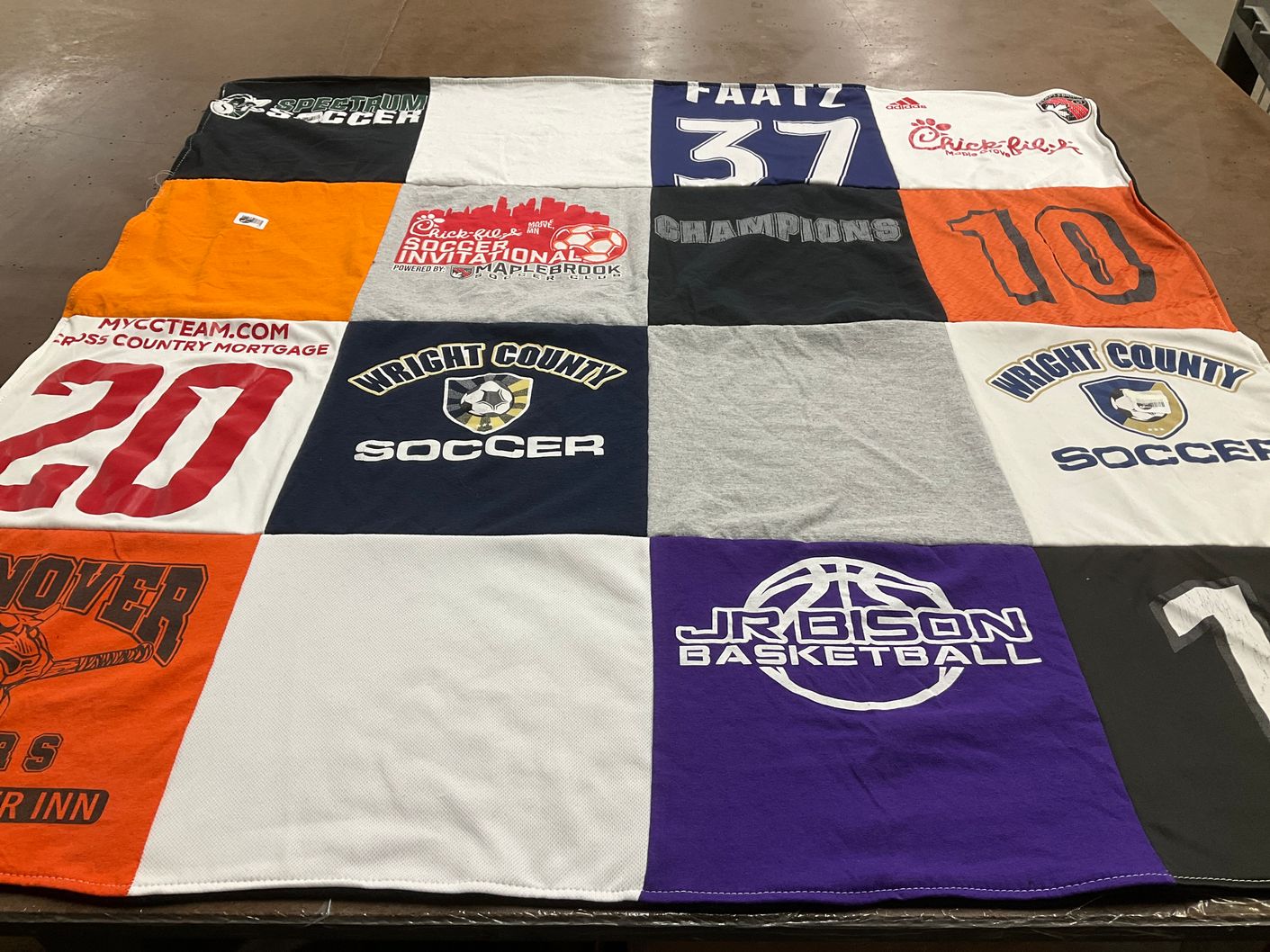T-shirt quilt featuring jr bison basketball by Faith from MN