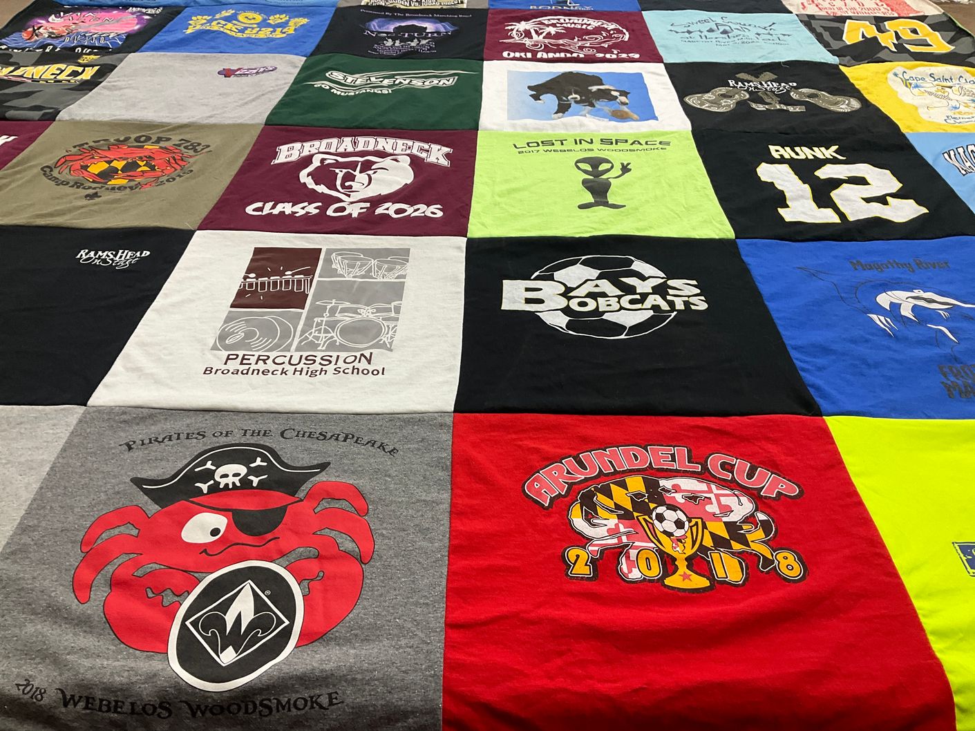 T-shirt quilt featuring bays bobcats by Lori from MD