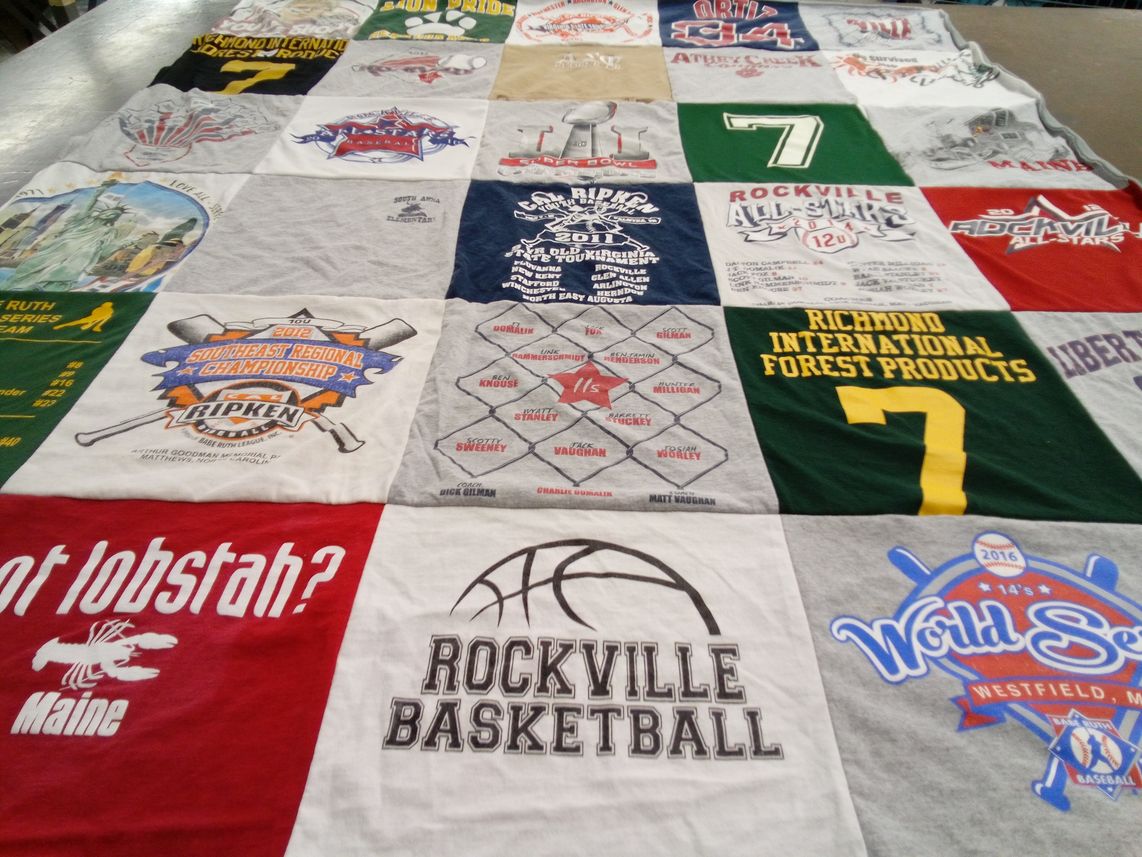 T-shirt quilt featuring rockville basketball team by Sharon from ME