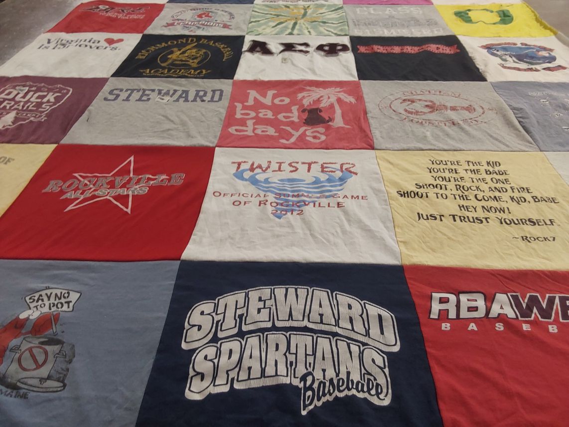 T-shirt quilt featuring rockville allstars, steward spartans baseball by Sharon from ME