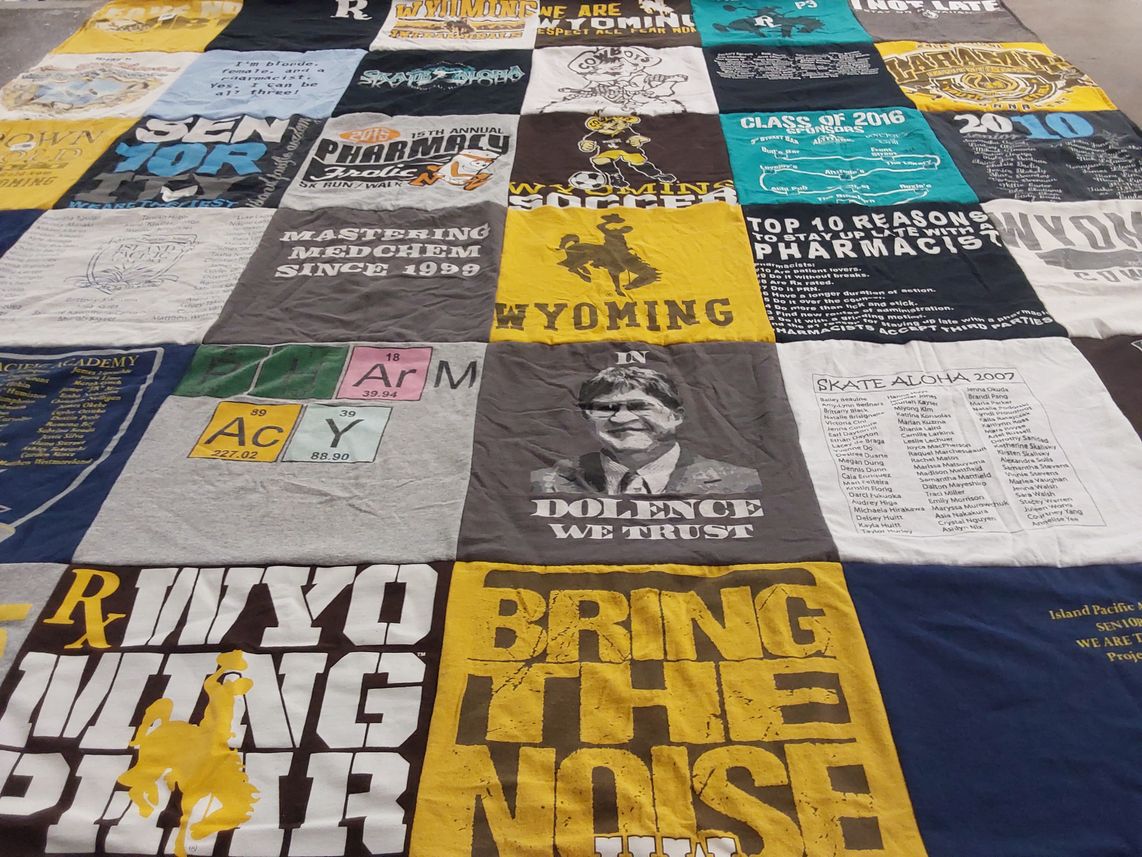 T-shirt quilt from university of wyoming by Robert from CO