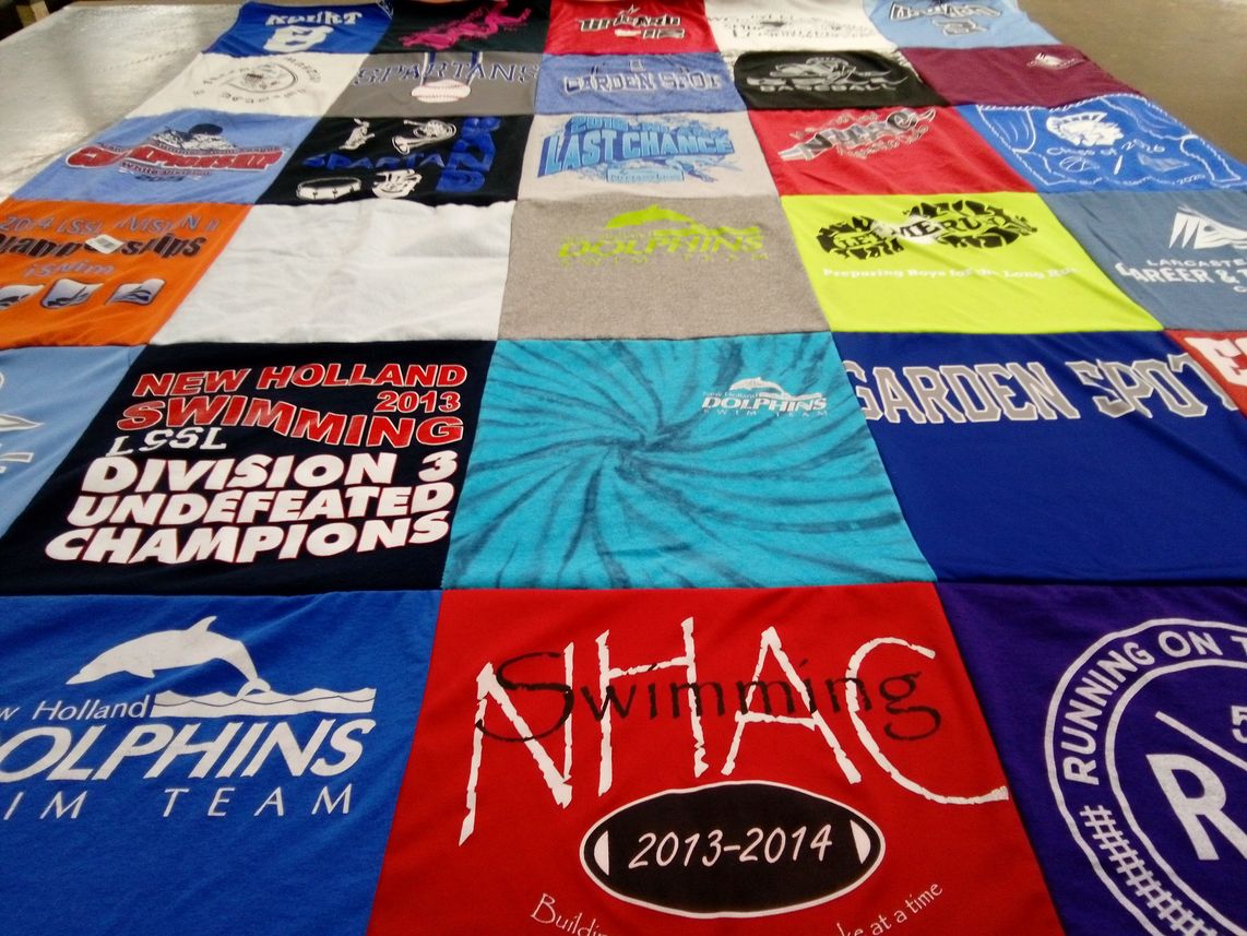 T-shirt quilt featuring new holland dolphins by Heather from PA