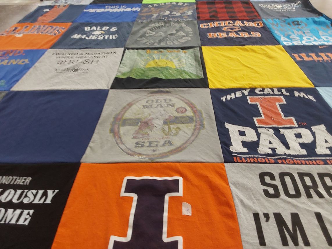 T-shirt quilt featuring chicago bears by ANGELA from IL