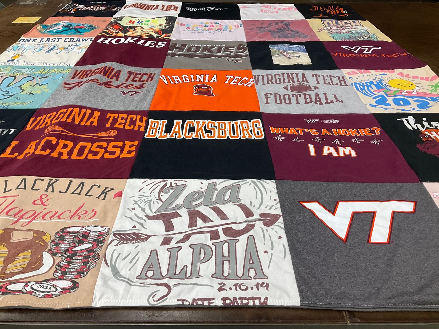T-shirt quilt from virginia tech university by Rachaell from VA