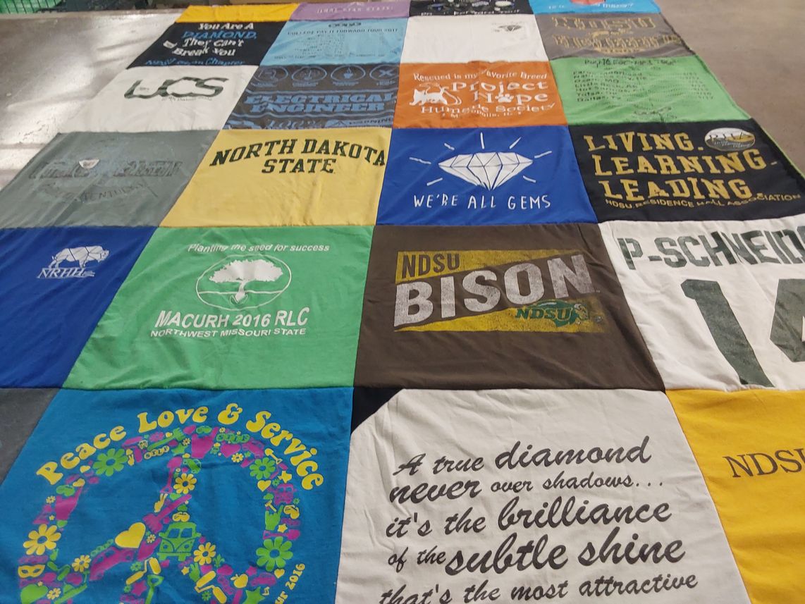 T-shirt quilt featuring north dakota state university bison by Peter from VA