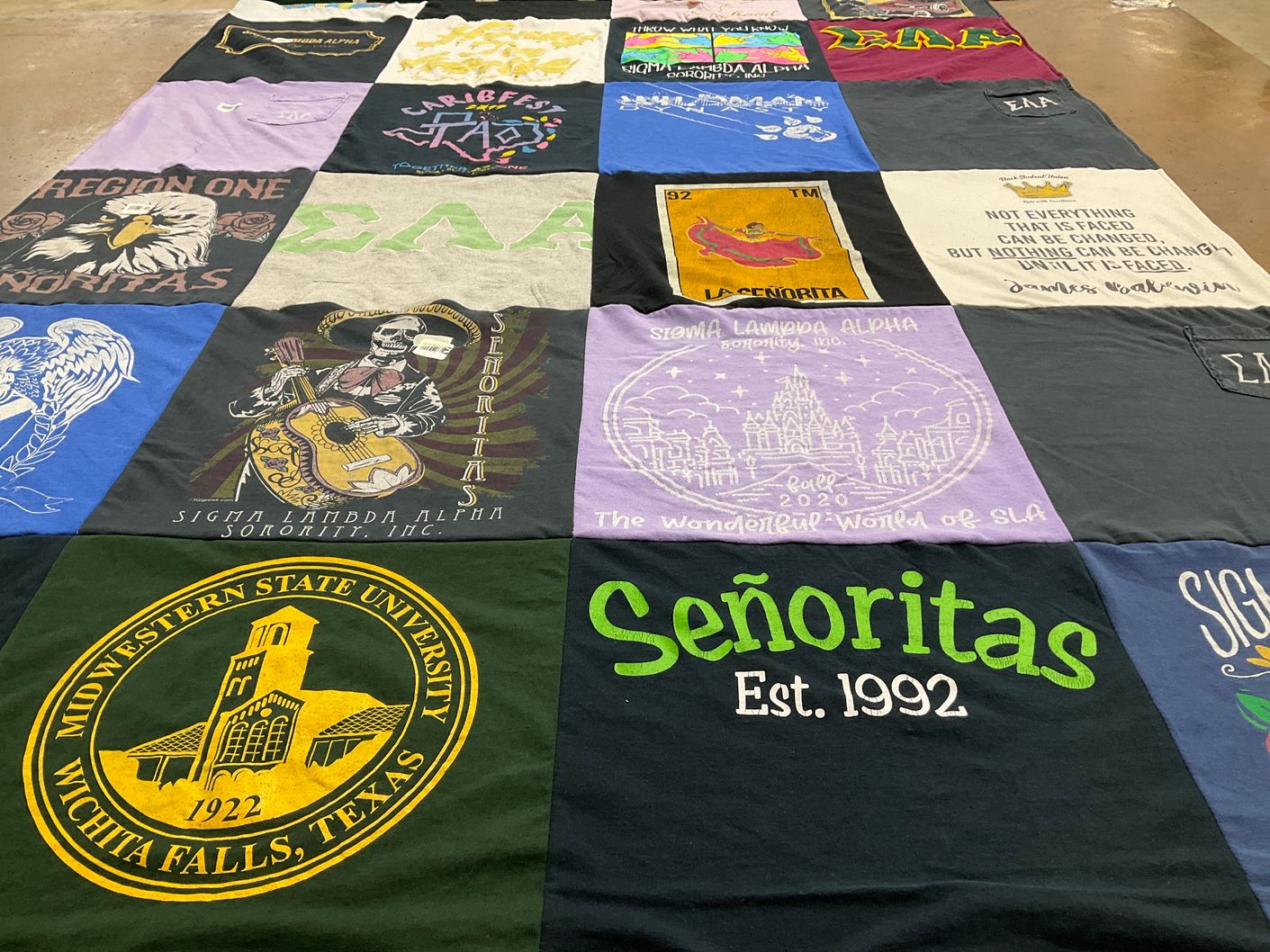 T-shirt quilt from midwestern state university by Tyler from WA