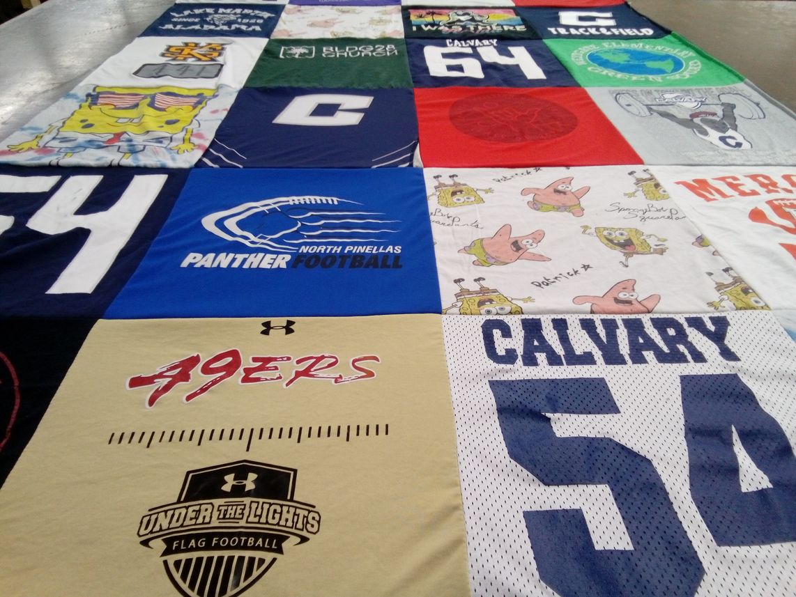 T-shirt quilt featuring north pinellas panther football by Rachel from FL