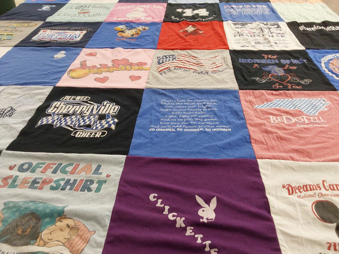 T-shirt quilt featuring cherryville cheerleading by Jennifer from NC
