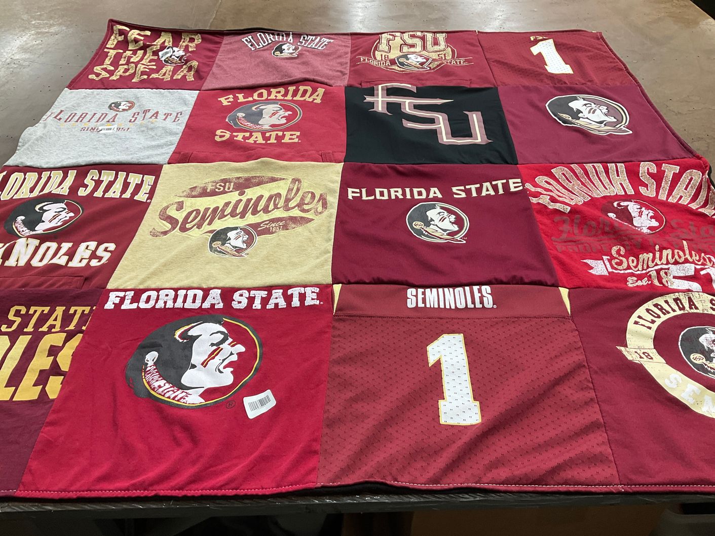 T-shirt quilt featuring florida state seminoles by Samantha from FL