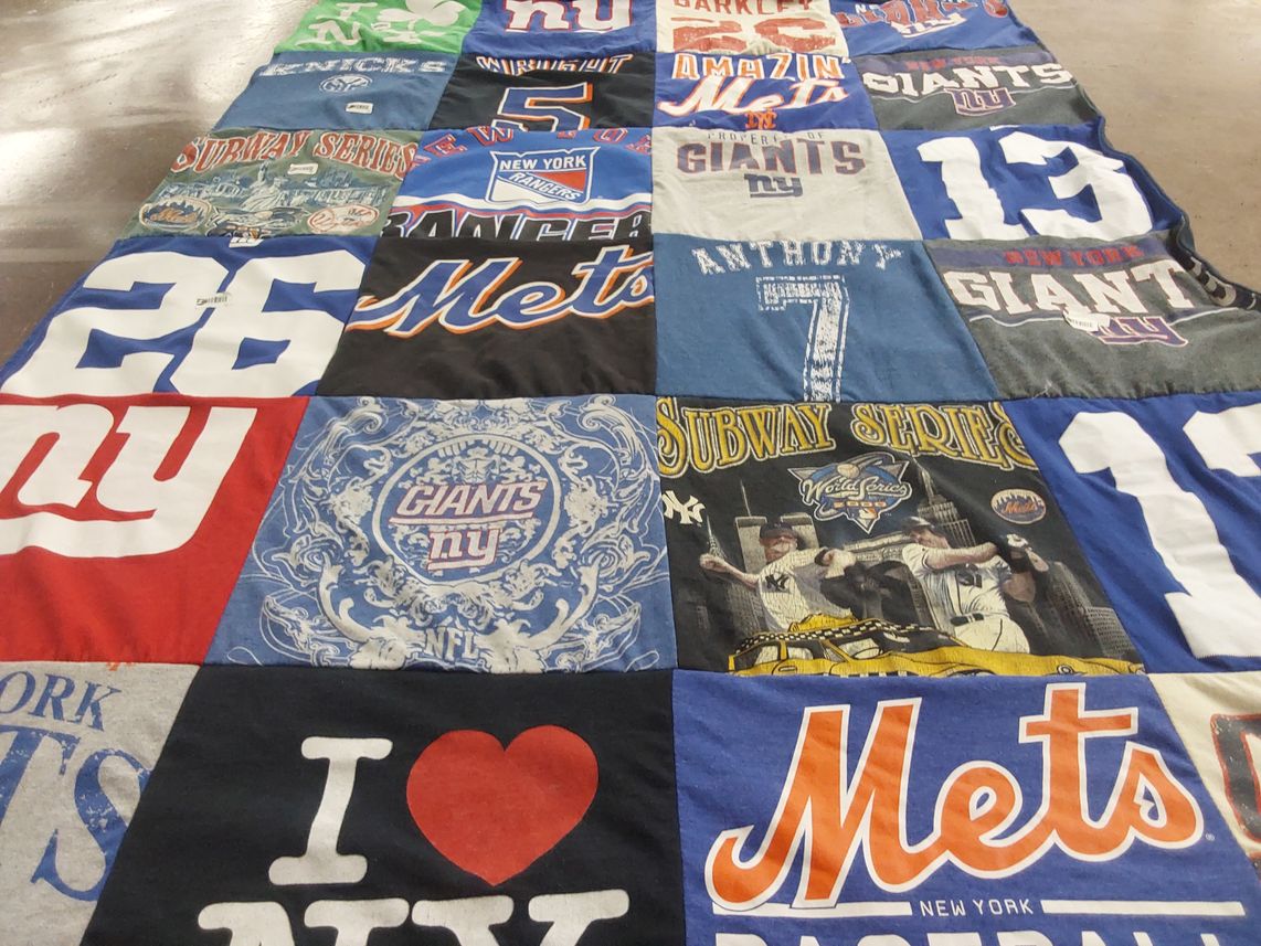 T-shirt quilt featuring new york giants, new york mets by Samantha from FL