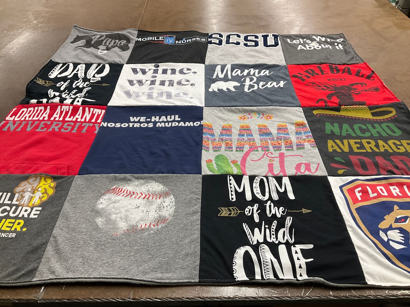 T-shirt quilt from florida atlantic university by Samantha from FL
