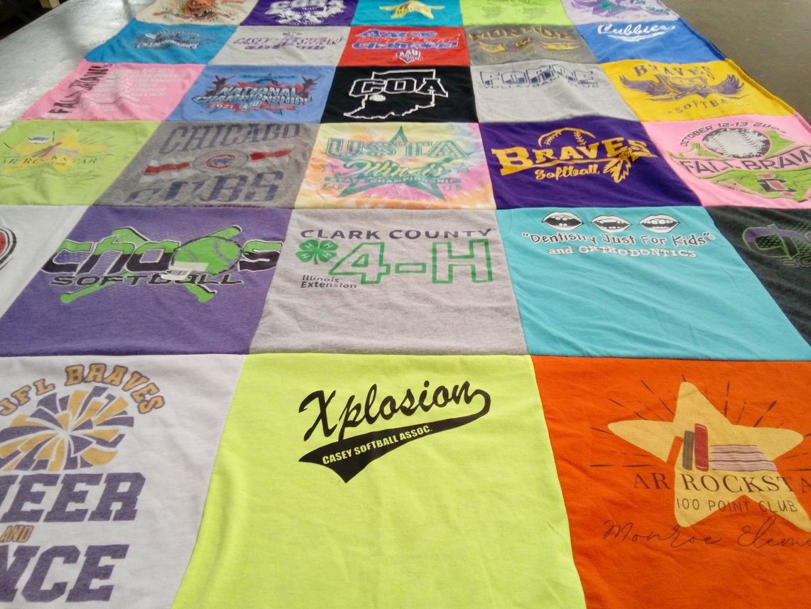 T-shirt quilt featuring braves softball, chaos softball by Claire from IL