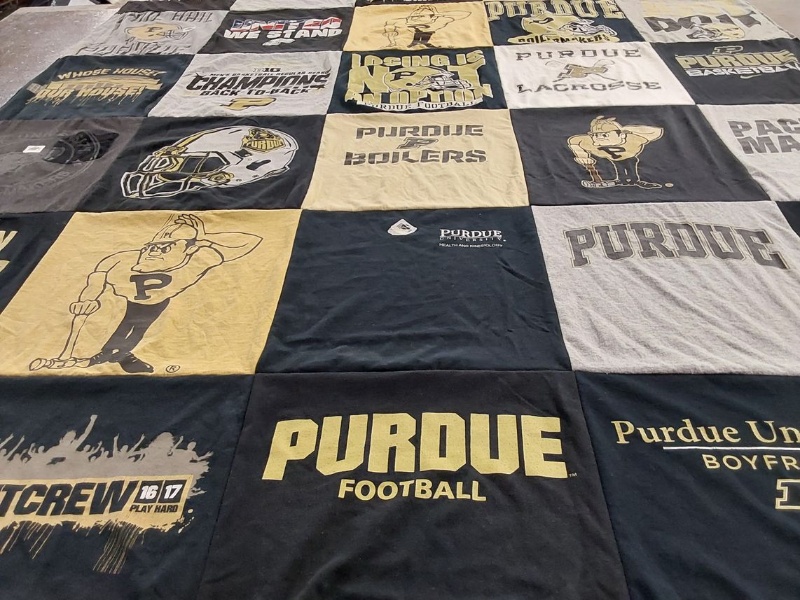 T-shirt quilt featuring purdue boilermakers by chris from IN