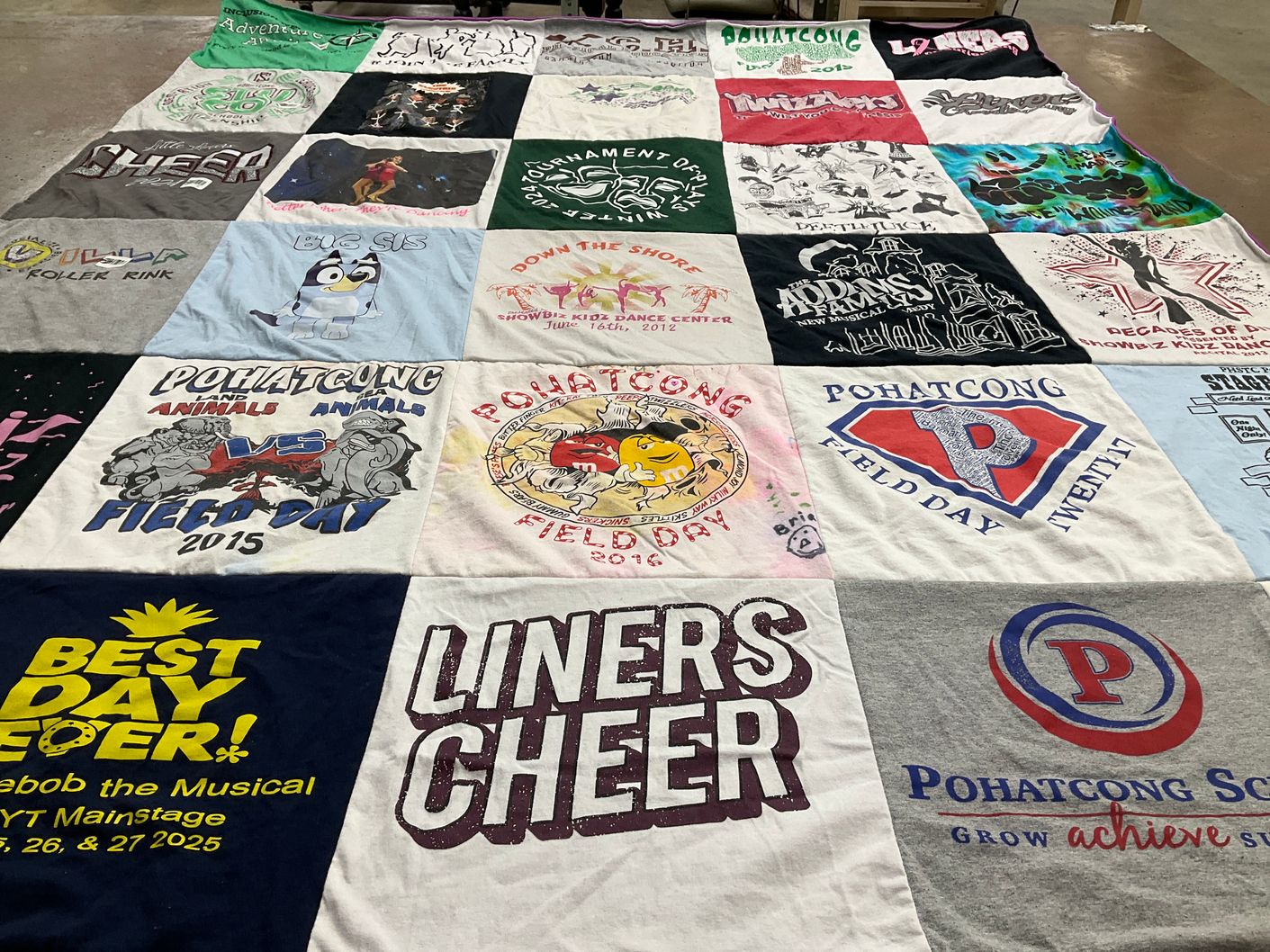 T-shirt quilt from pohatcong school by Kristina from NJ