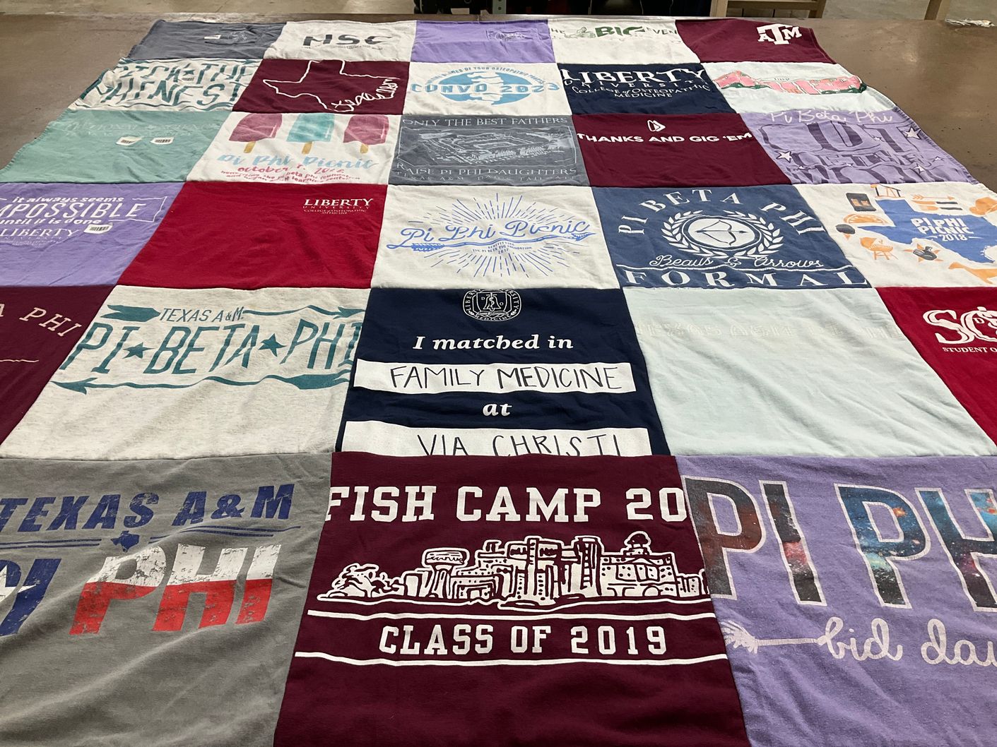 T-shirt quilt from texas a&m university by Karla from KS