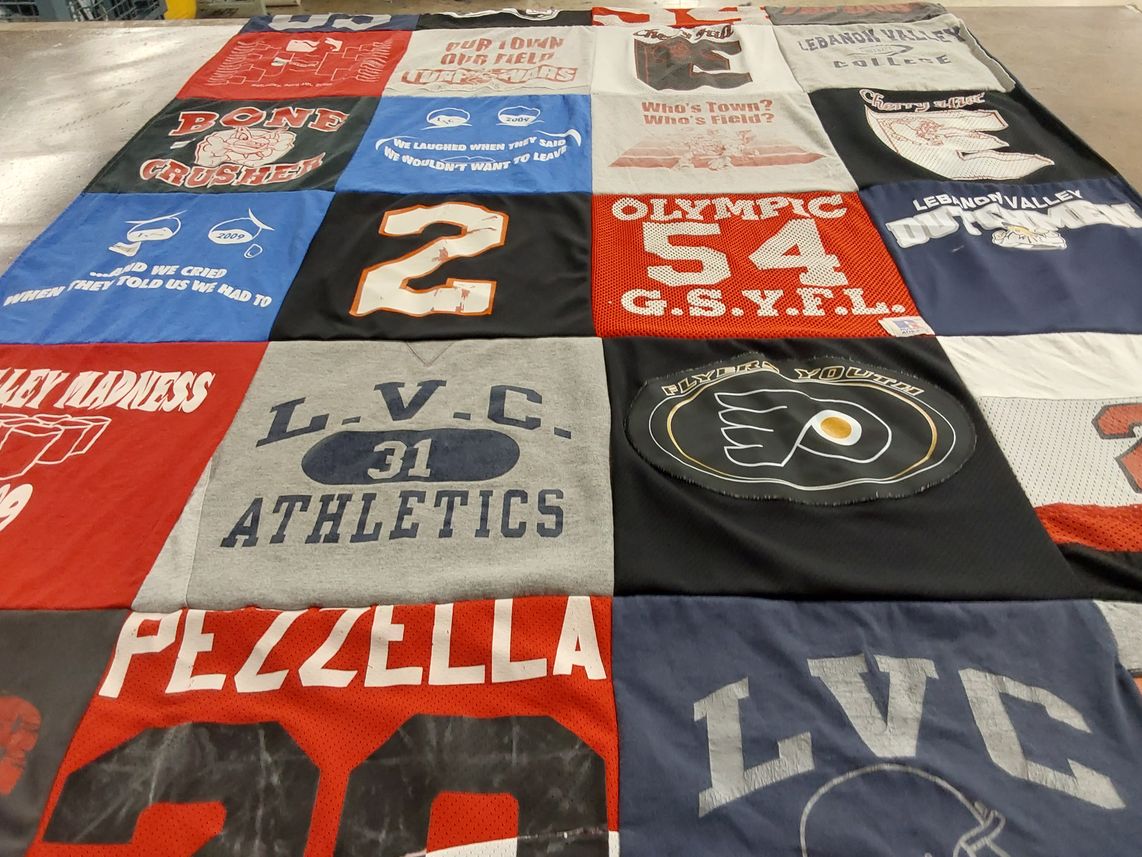 T-shirt quilt featuring flyers youth, lebanon valley college athletics by Linda from NJ