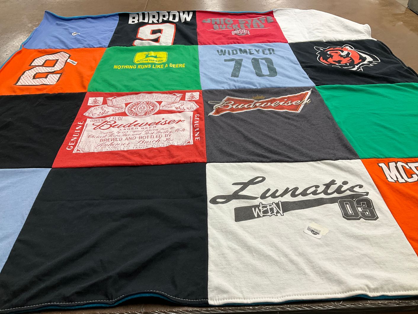 T-shirt quilt featuring cincinnati bengals by Briggs from OH
