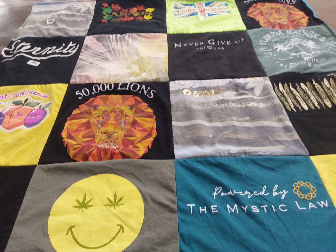 T-shirt quilt with nature, inspiration themes by Eve from FL
