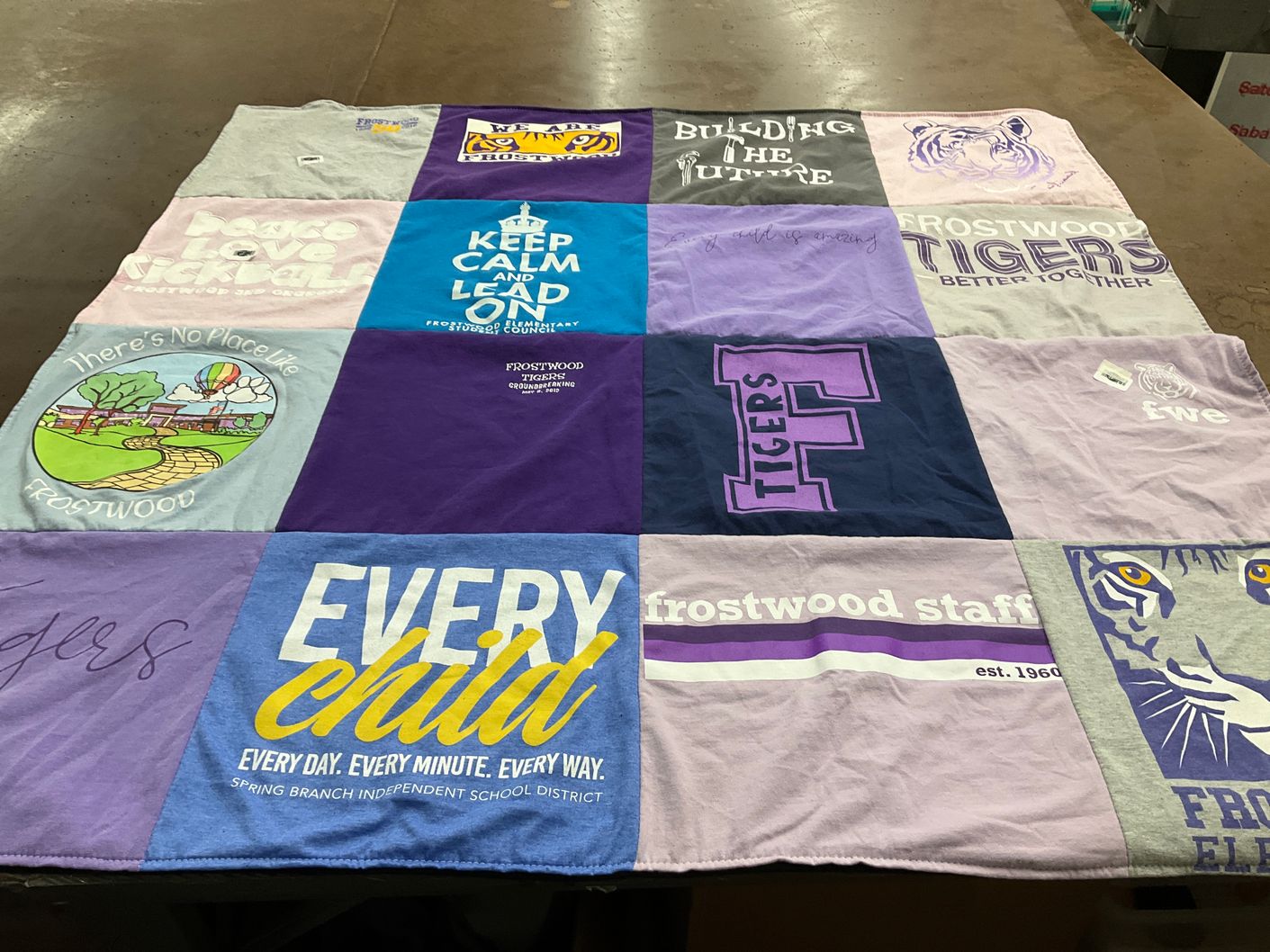 T-shirt quilt featuring frostwood tigers by KENNETH from TX
