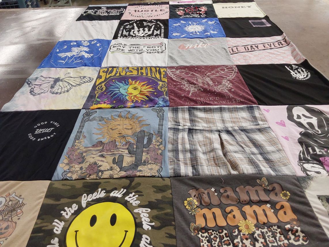 T-shirt quilt with positive energy, nature themes by Liliana from FL