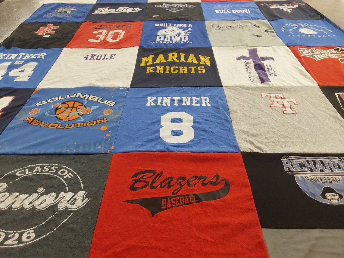 T-shirt quilt featuring columbus revolution baseball, blazers baseball by Derek from IN