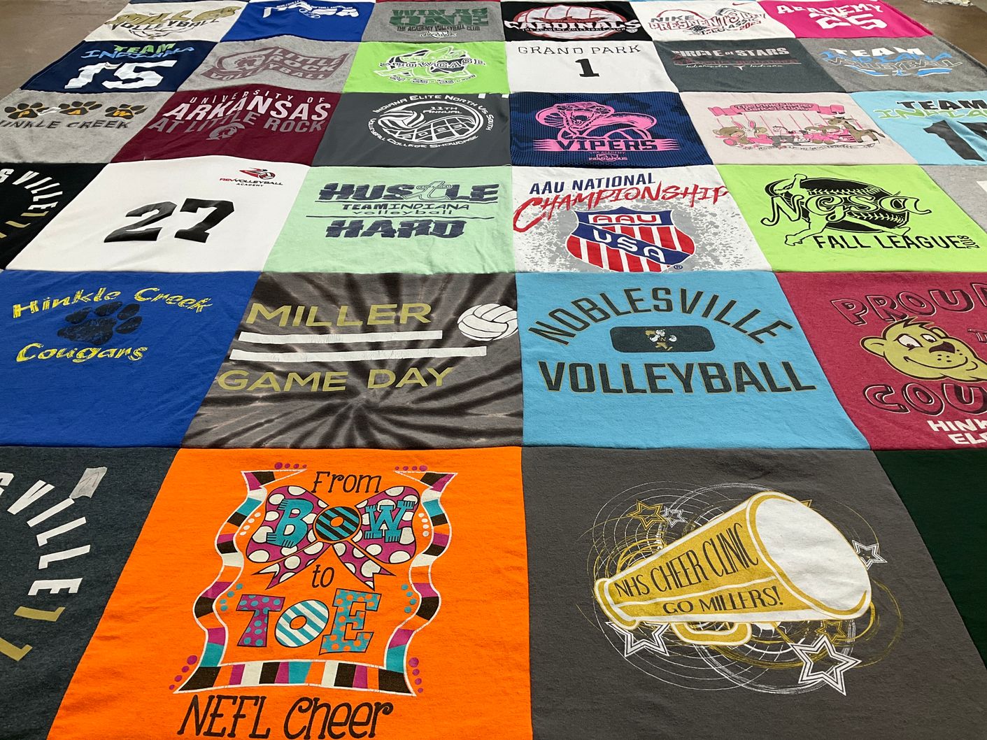 T-shirt quilt featuring noblesville volleyball team by Stephanie from IN