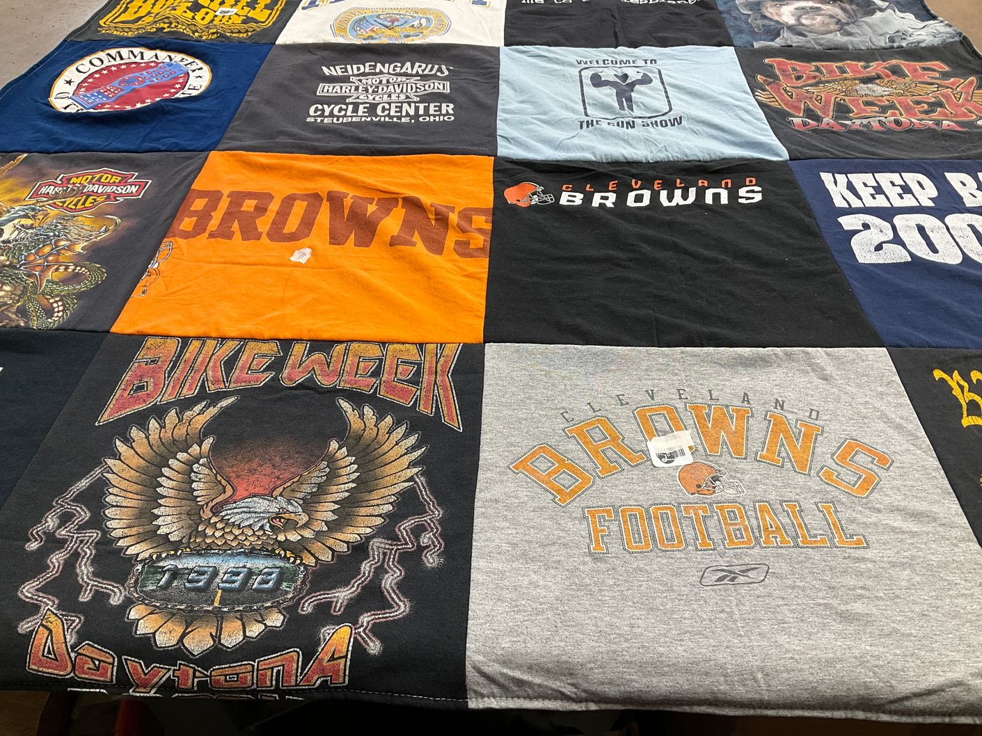 T-shirt quilt featuring cleveland browns football by Emily from FL