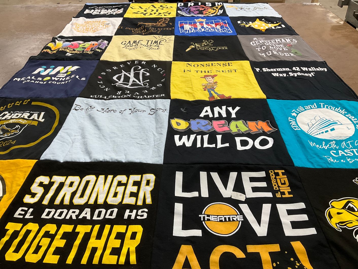 T-shirt quilt from el dorado high school by Hilda from CA