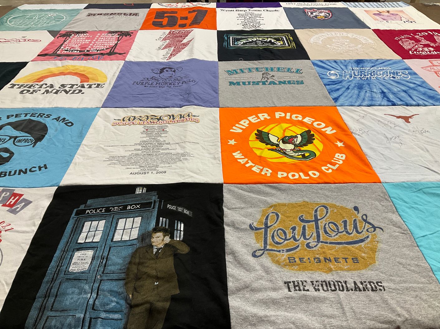 T-shirt quilt featuring mitchell mustangs by RORIE from AZ