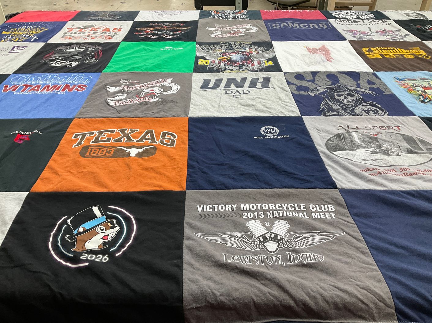 T-shirt quilt featuring university of new hampshire by Cindy from WA