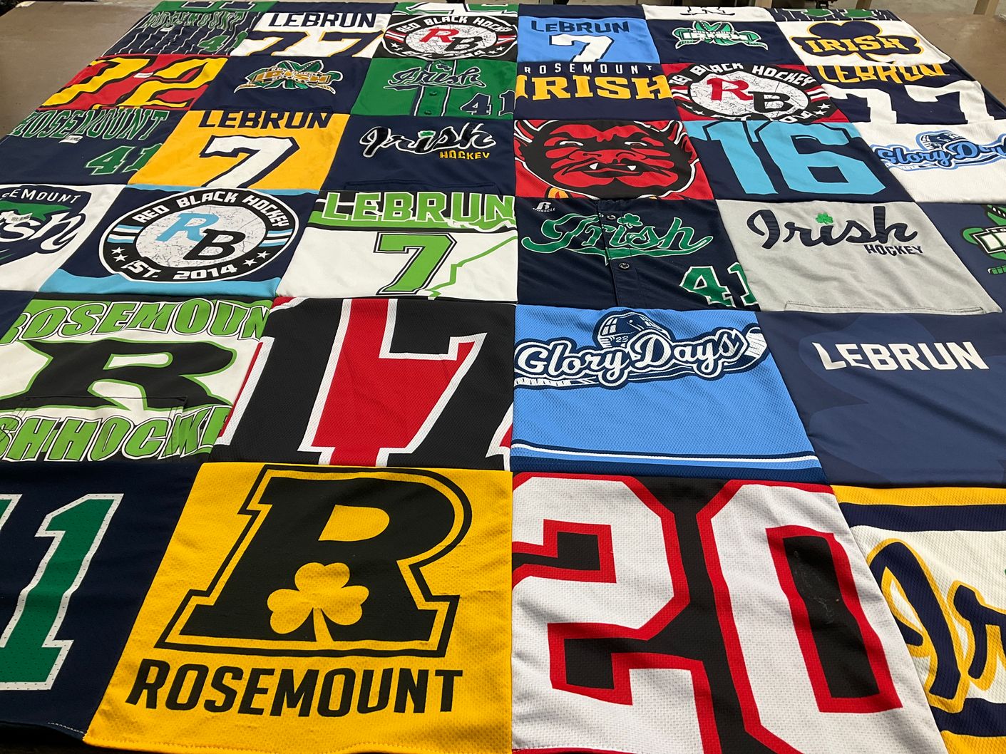 T-shirt quilt featuring rosemount irish hockey by Karen from MN