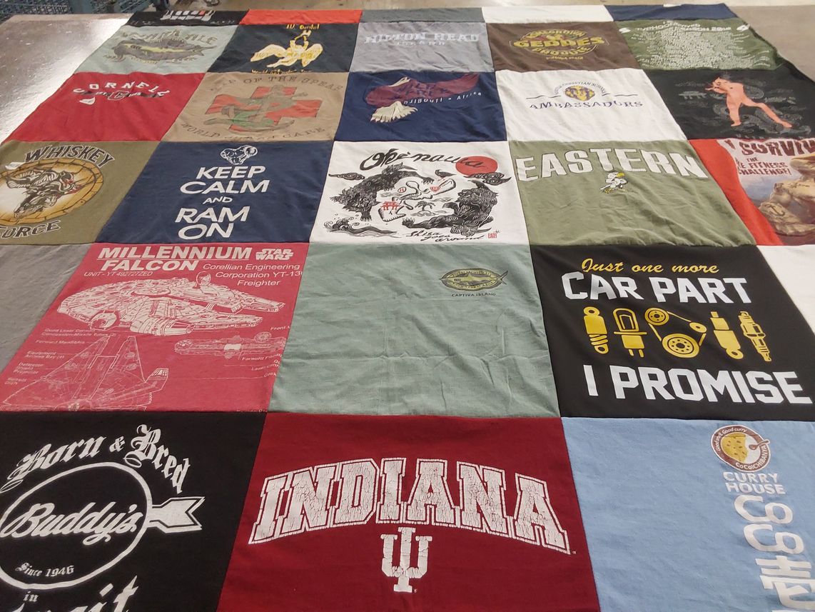 T-shirt quilt from indiana university, cornell university by Charity from VA