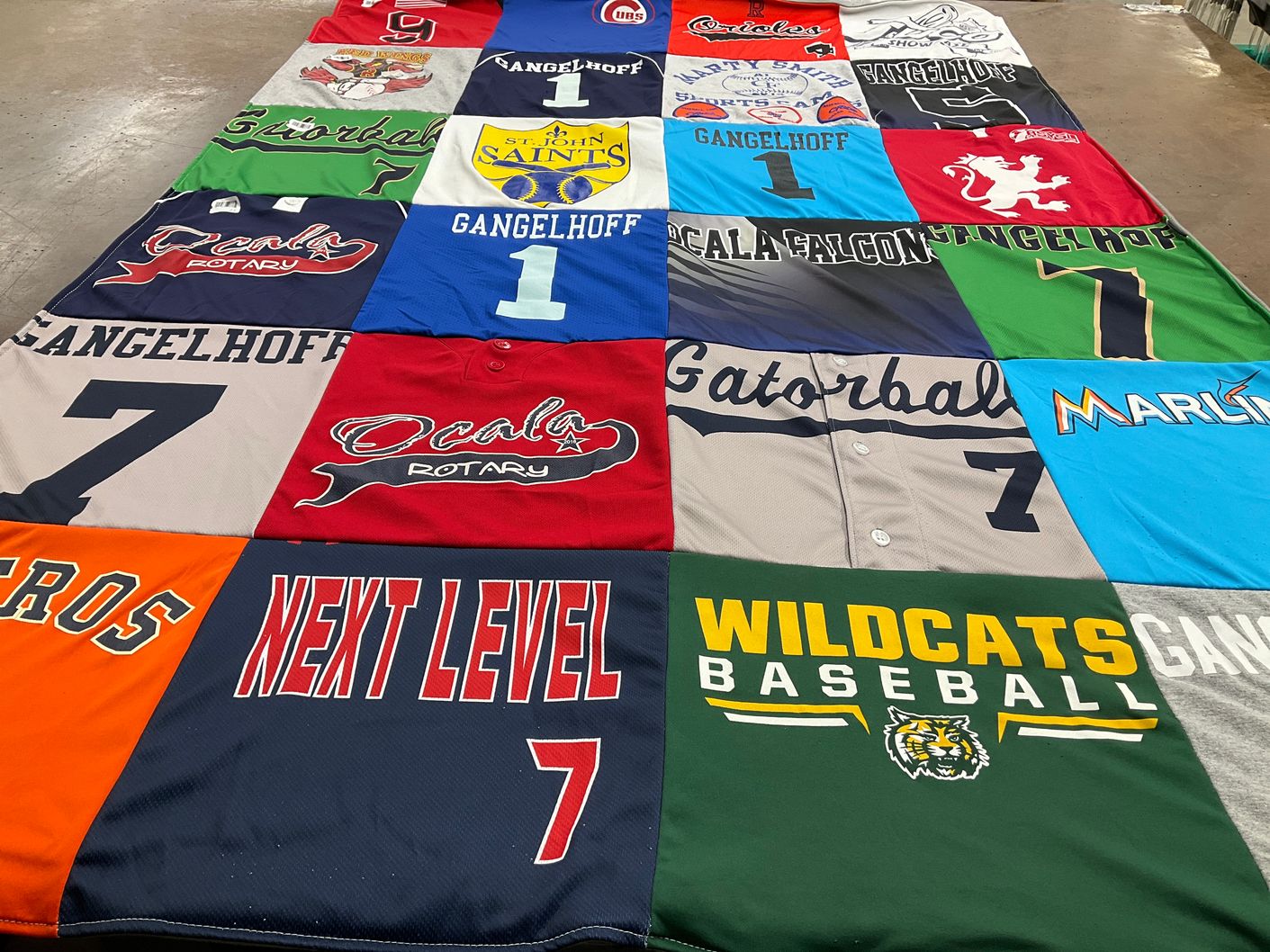 T-shirt quilt featuring wildcats baseball by Madilin from FL