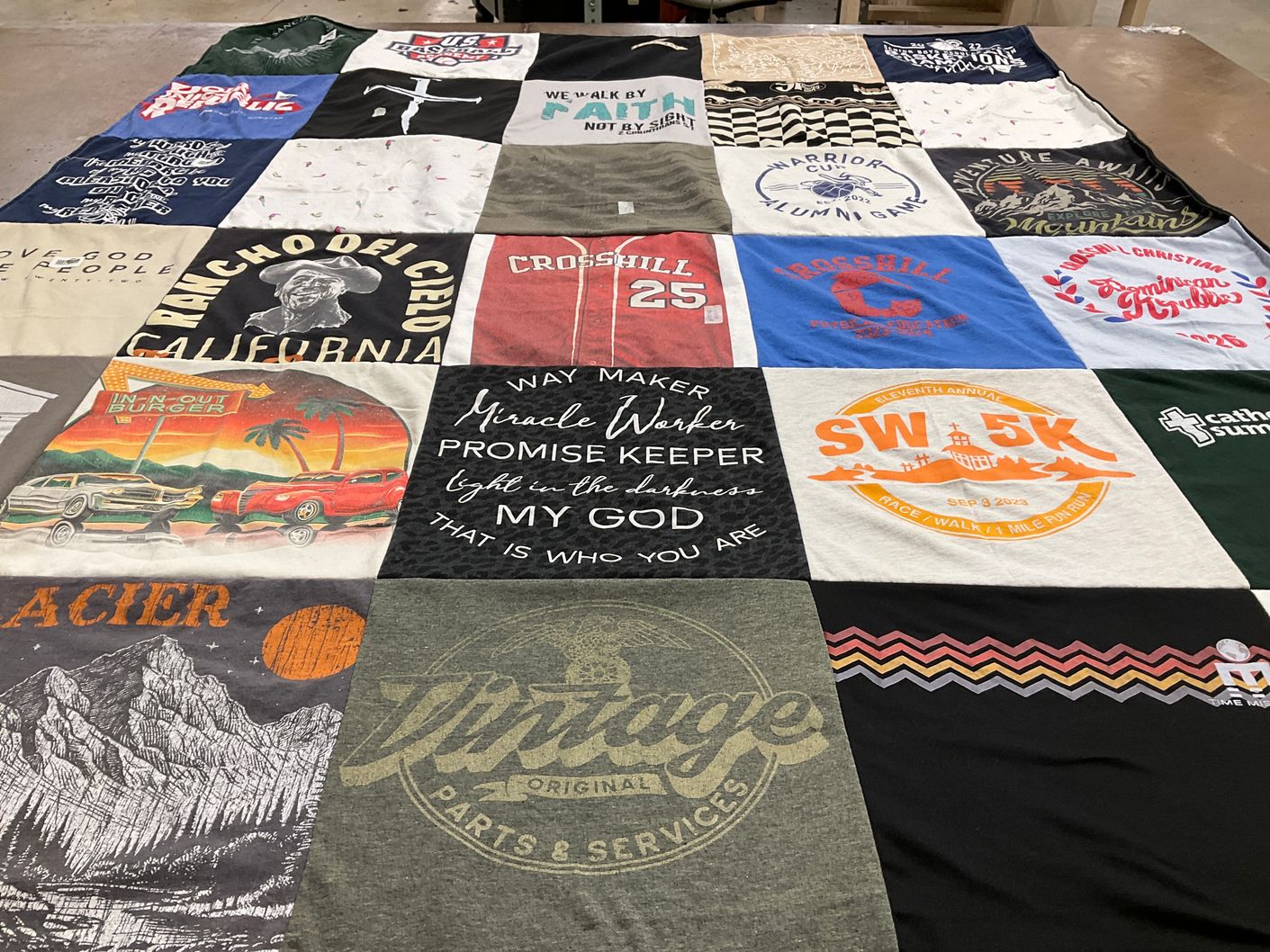 T-shirt quilt from crosshill christian school by Melissa from OR