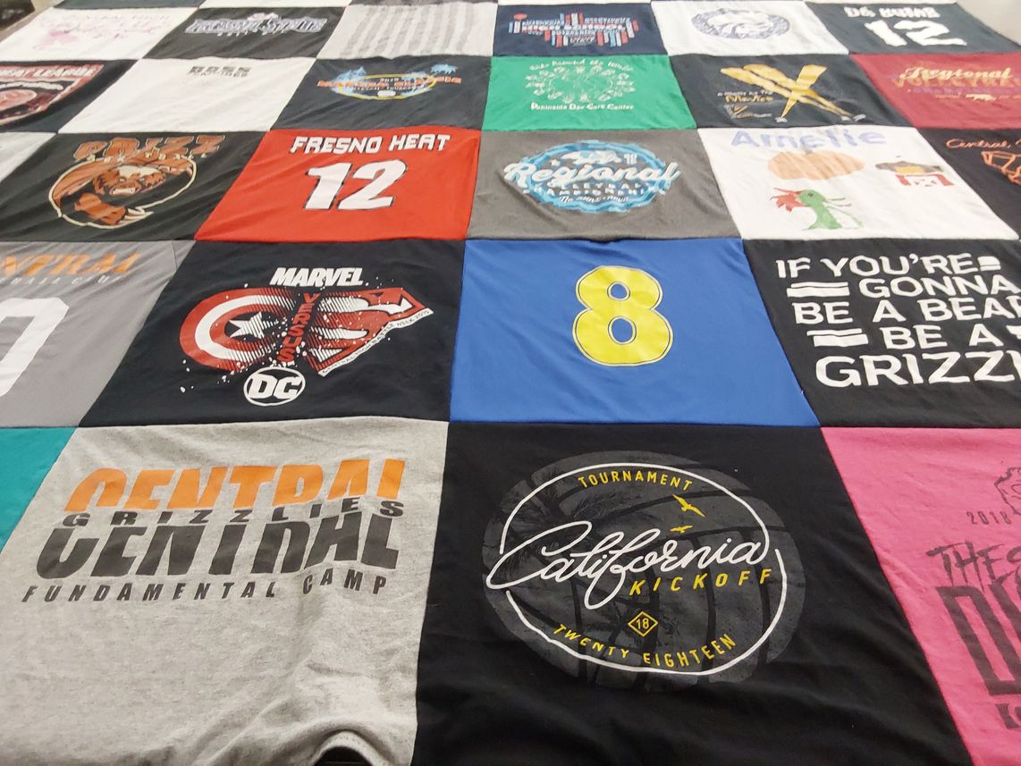 T-shirt quilt featuring fresno heat basketball, central grizzlies basketball by Angela from CA