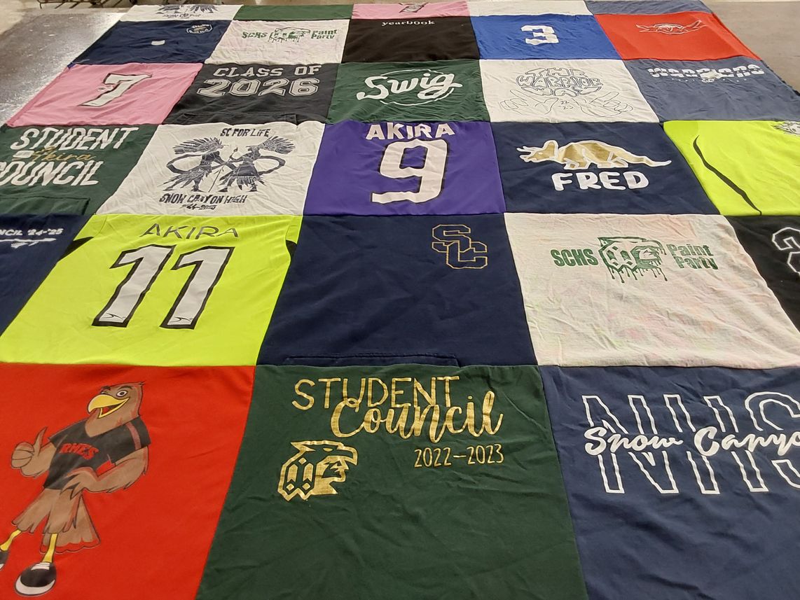 T-shirt quilt from snow canyon high school by JENNIFER from UT