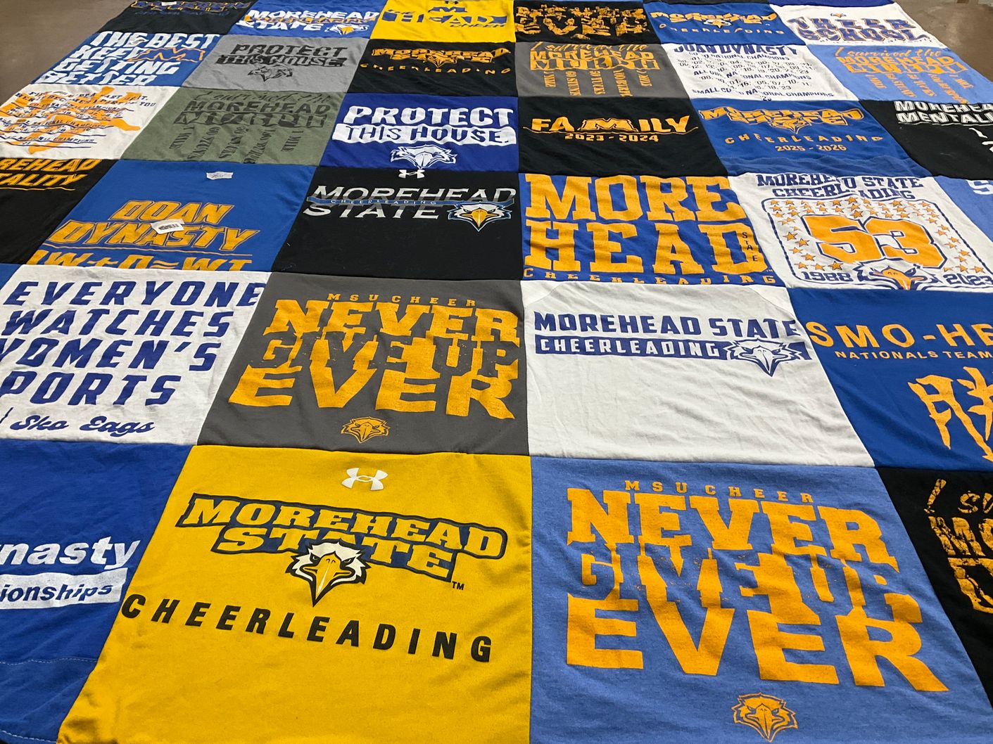 T-shirt quilt from morehead state university by Olivia from KY