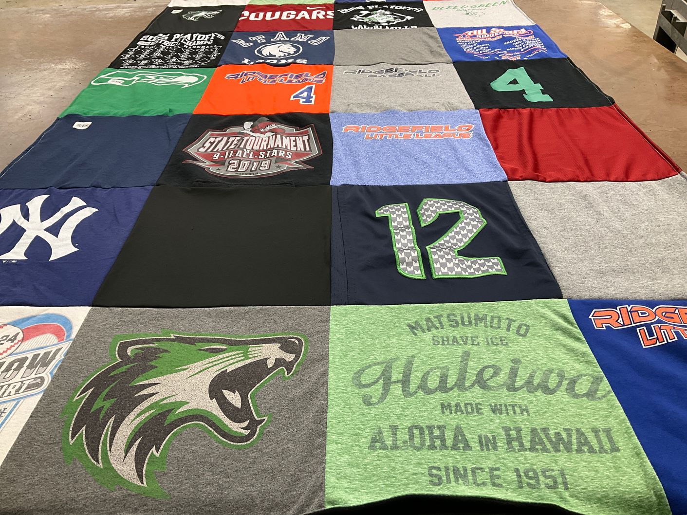T-shirt quilt featuring new york yankees by Megan from TX