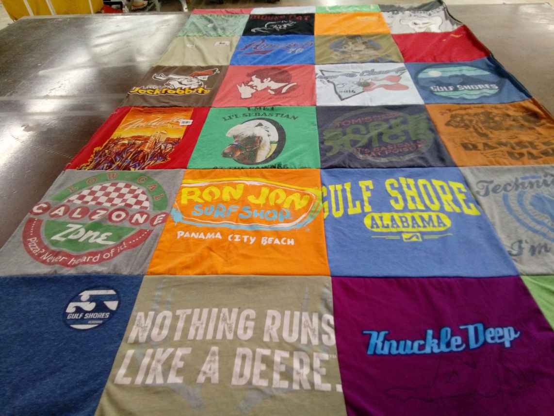 T-shirt quilt with surfing, beach themes by Matthew from IN
