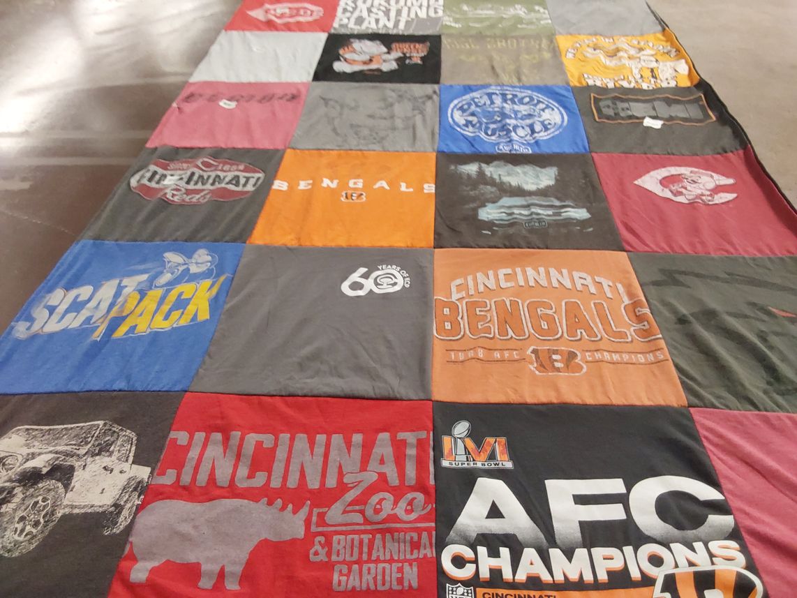 T-shirt quilt featuring cincinnati bengals by Matthew from IN