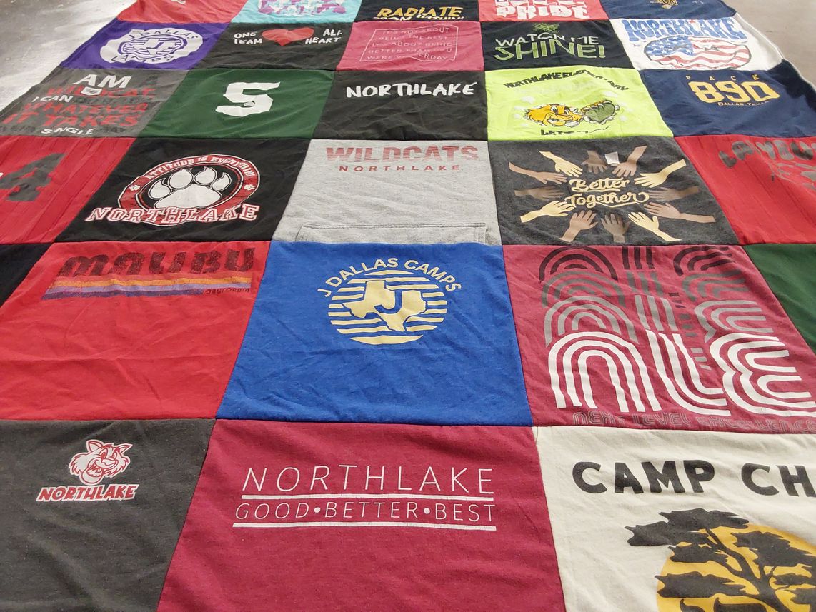 T-shirt quilt featuring northlake wildcats by Whitney from TX