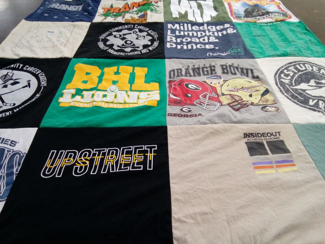 T-shirt quilt featuring georgia bulldogs by Julie from GA